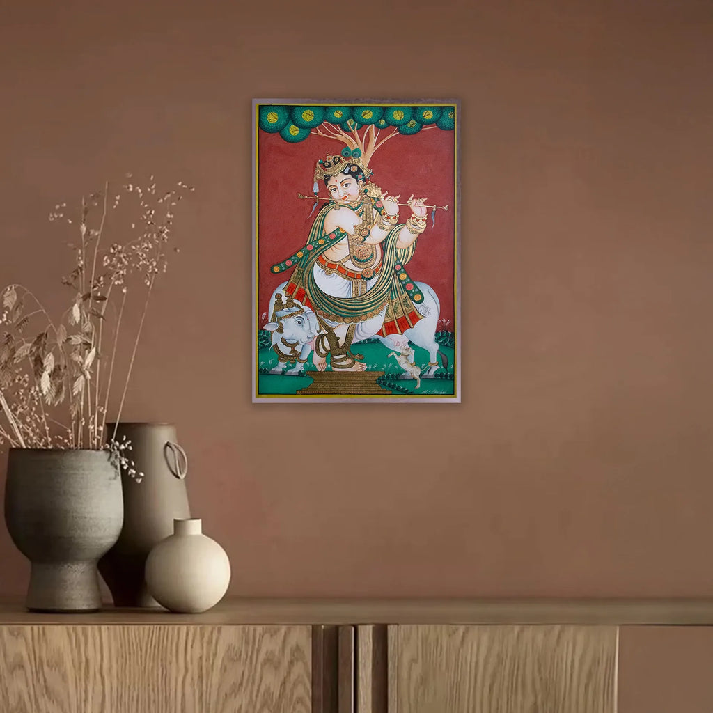 Mysore Painting - Shree Krishna on flat work
