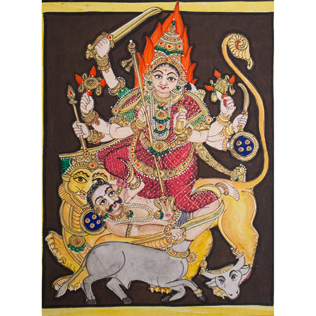 Mysore Painting - Maa Chamundeshwari – flat work