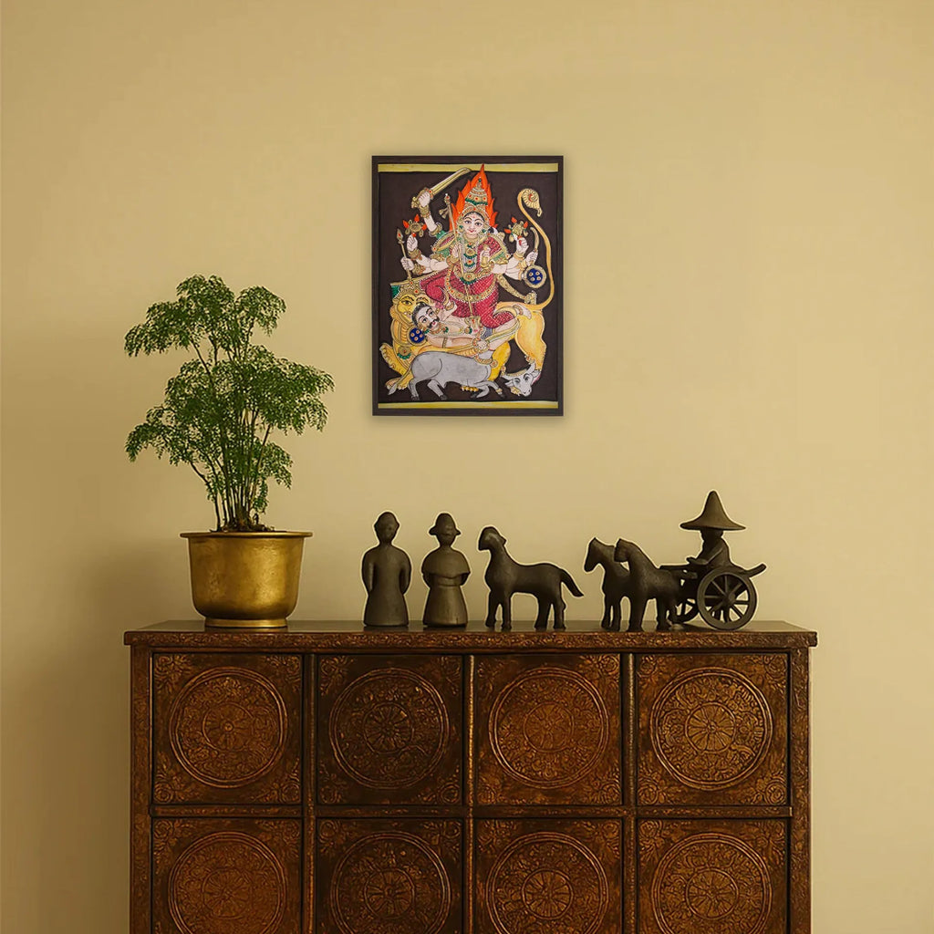 Mysore Painting - Maa Chamundeshwari – flat work