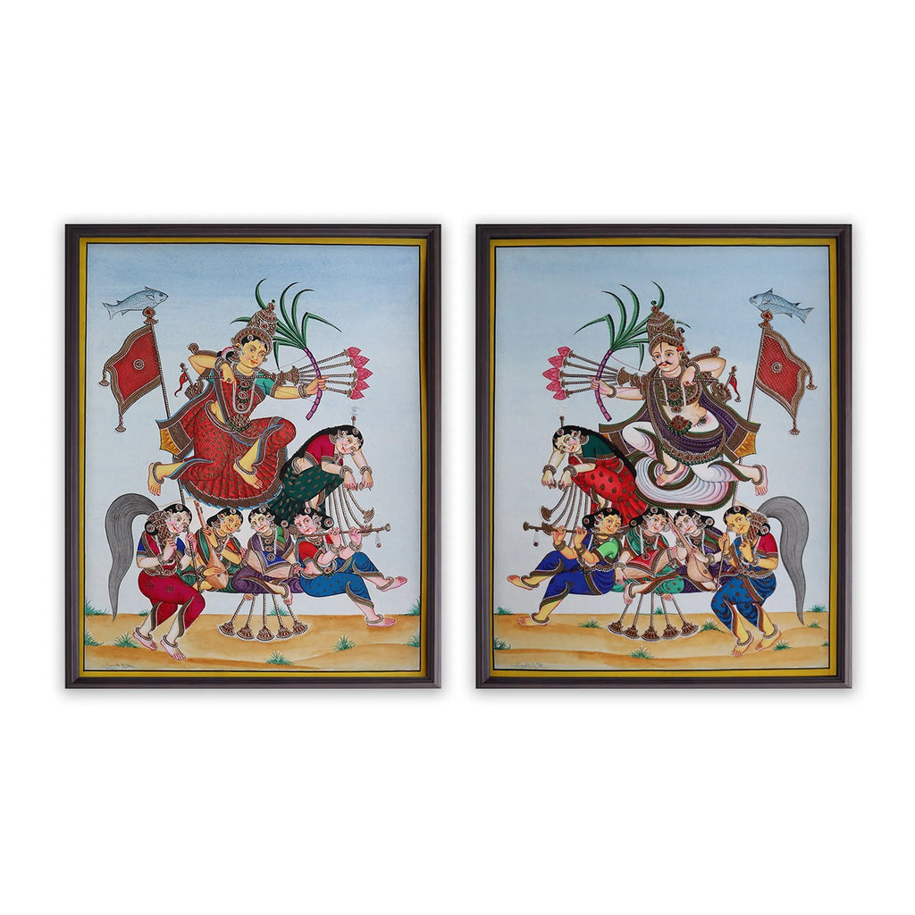 Mysore Painting - Rati sold as a set of Rati Manmada