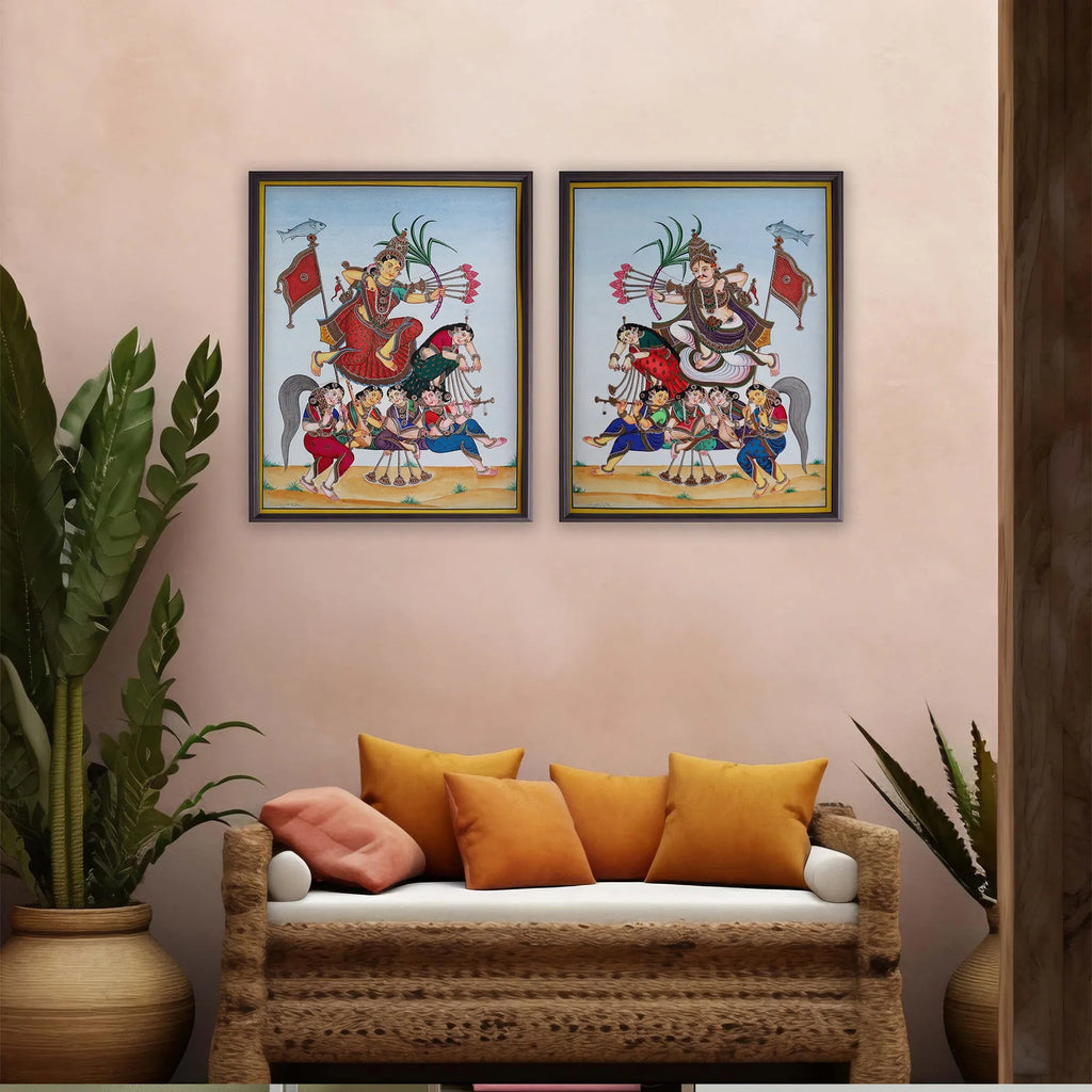 Mysore Painting - Rati sold as a set of Rati Manmada