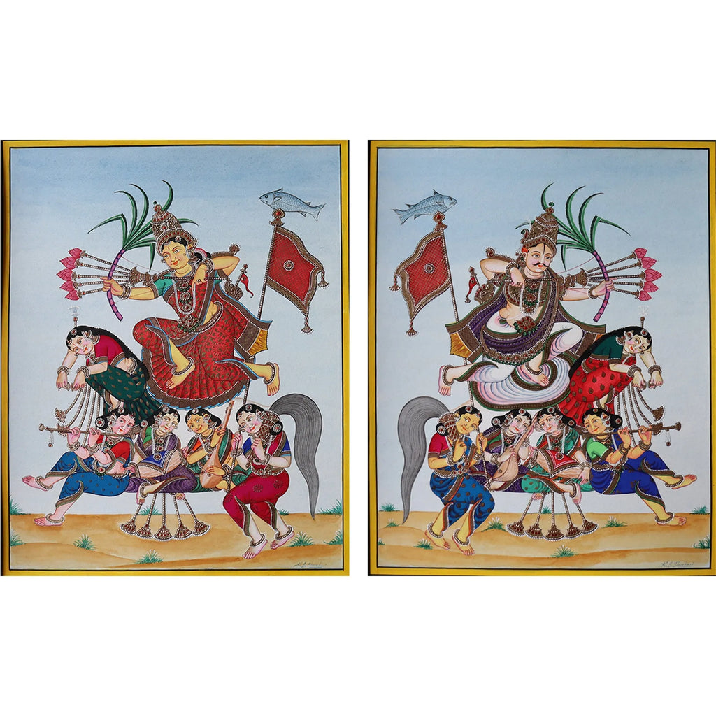 Mysore Painting - Manmada sold as a set- God of love
