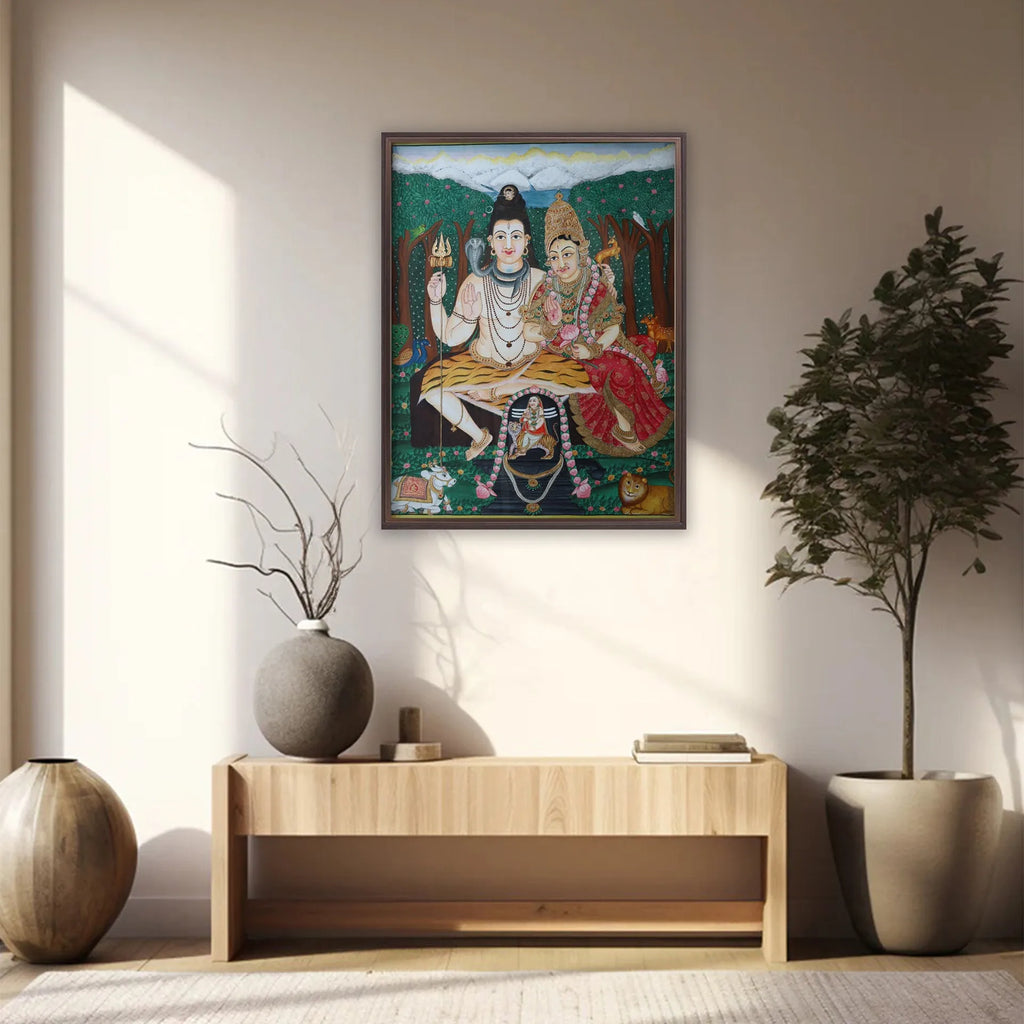 Mysore Painting - Shiv Parvati and Madeshwara