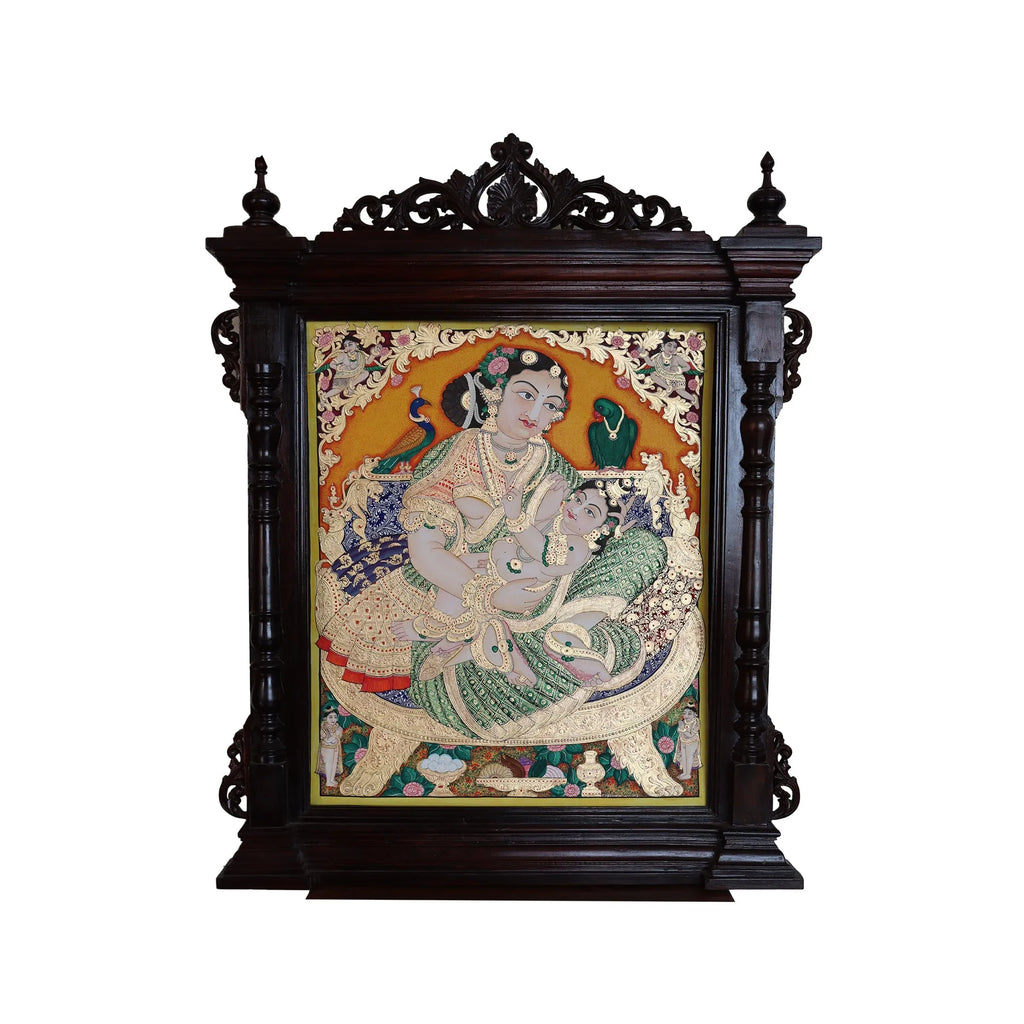 Mysore Painting - Yashoda with baby krishna