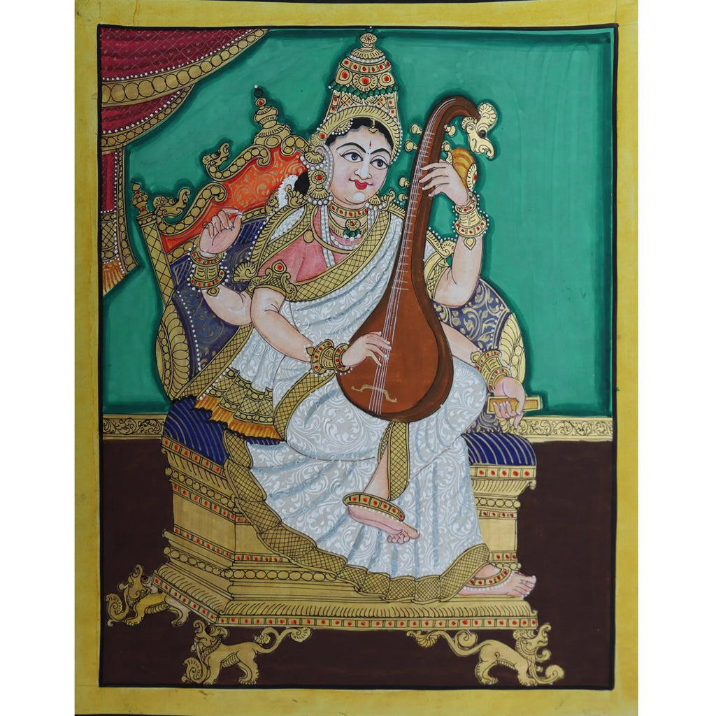 Mysore Painting - Maa Saraswati