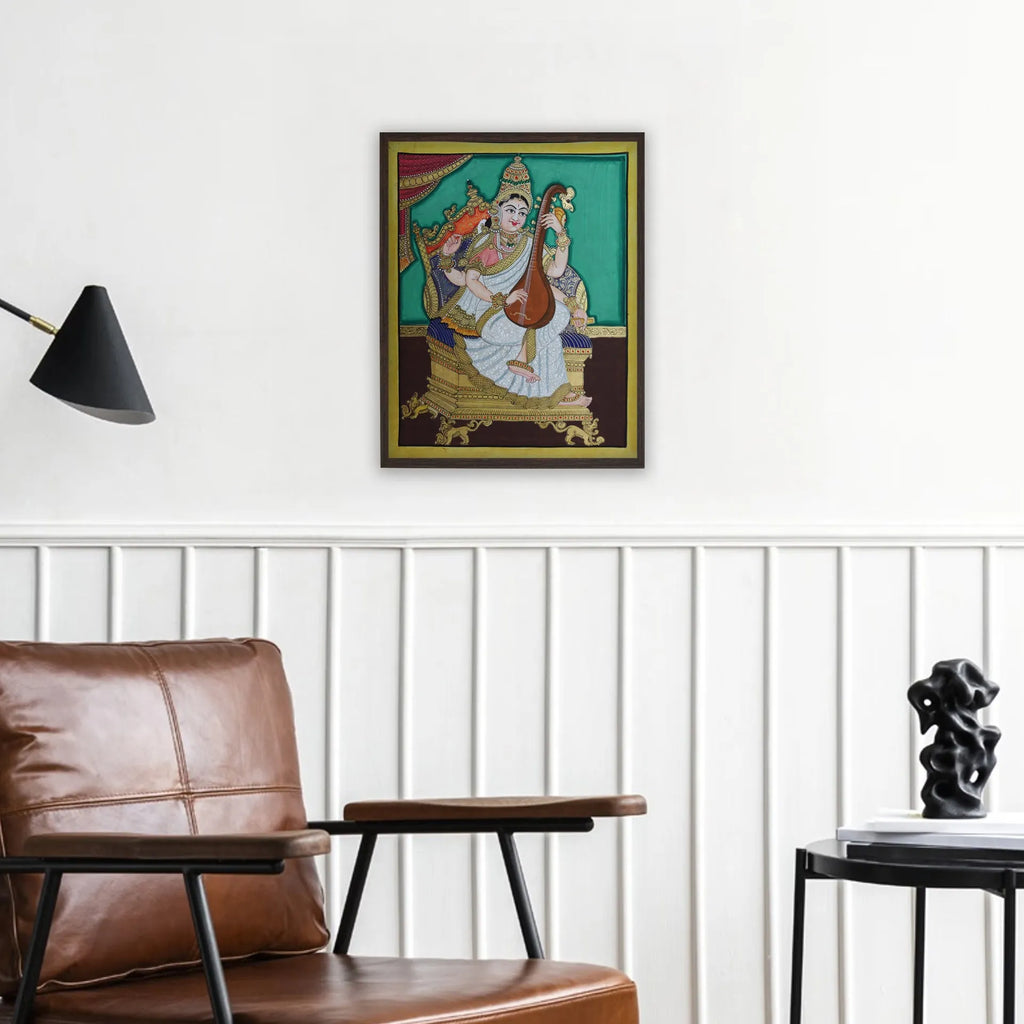 Mysore Painting - Maa Saraswati