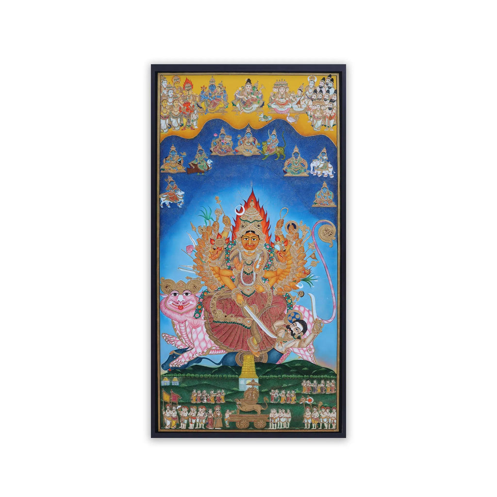 Mahisasur Mardini on Chamundi Hill with Nau Durga and all gods, Mysore dassara procession