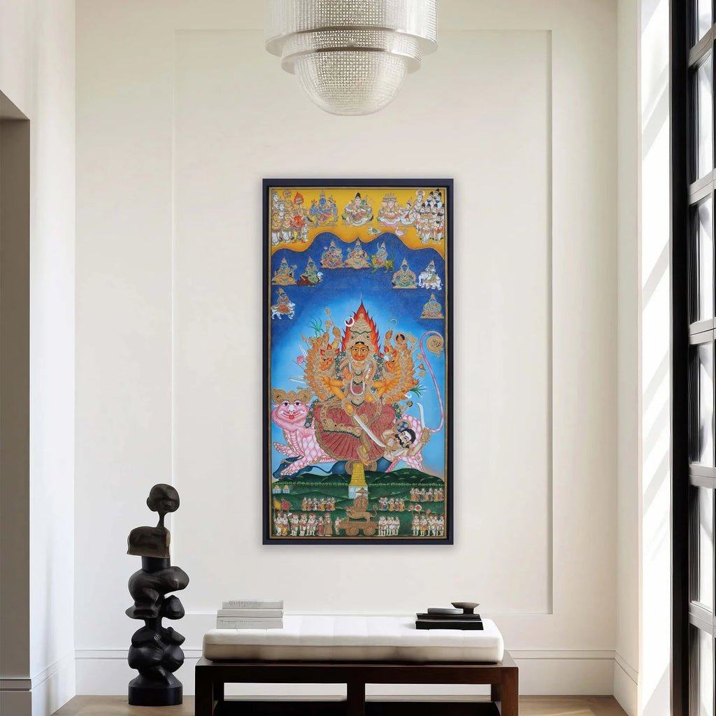 Mahisasur Mardini on Chamundi Hill with Nau Durga and all gods, Mysore dassara procession