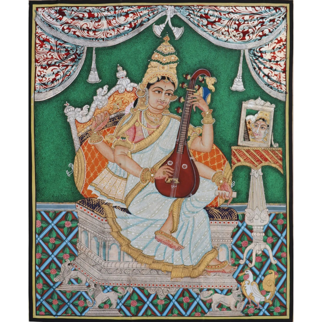 Mysore Painting - Maa Saraswati