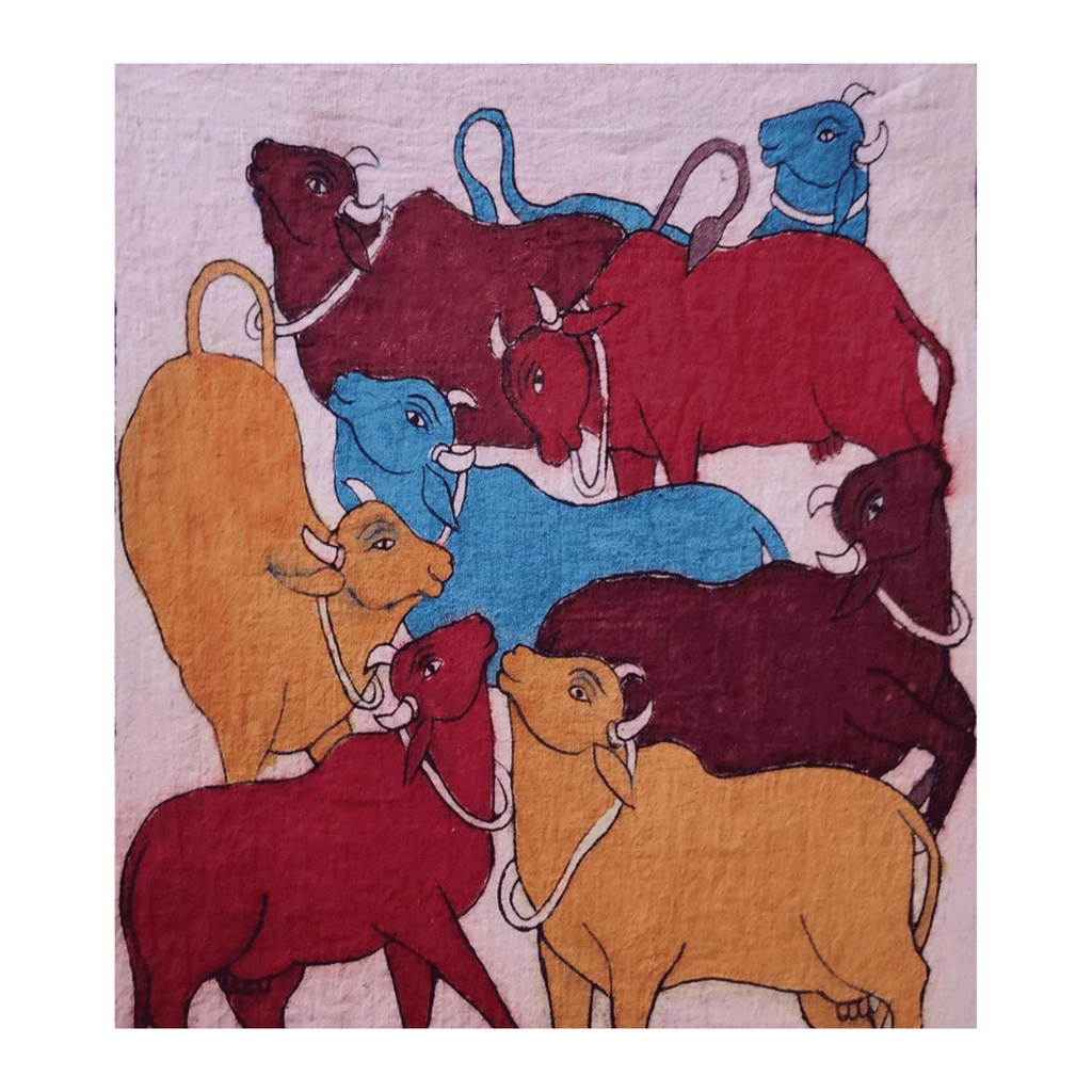 Kalamkari - Cows in Kalamkari