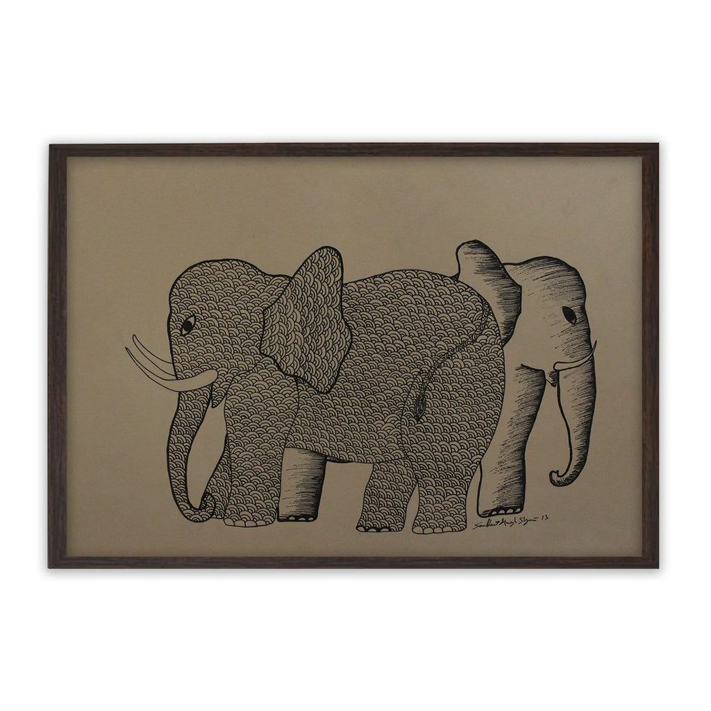 Gond - Pair of elephants
