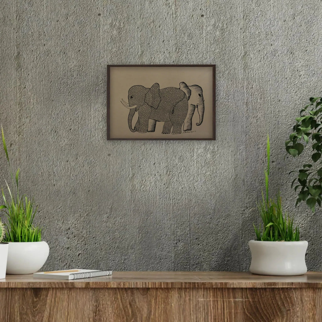 Gond - Pair of elephants