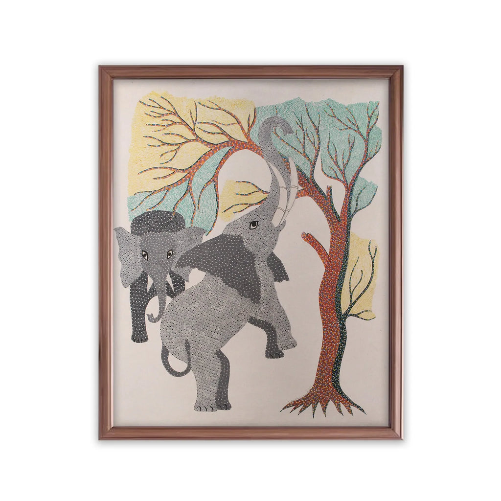 Gond - Mother elephant and baby
