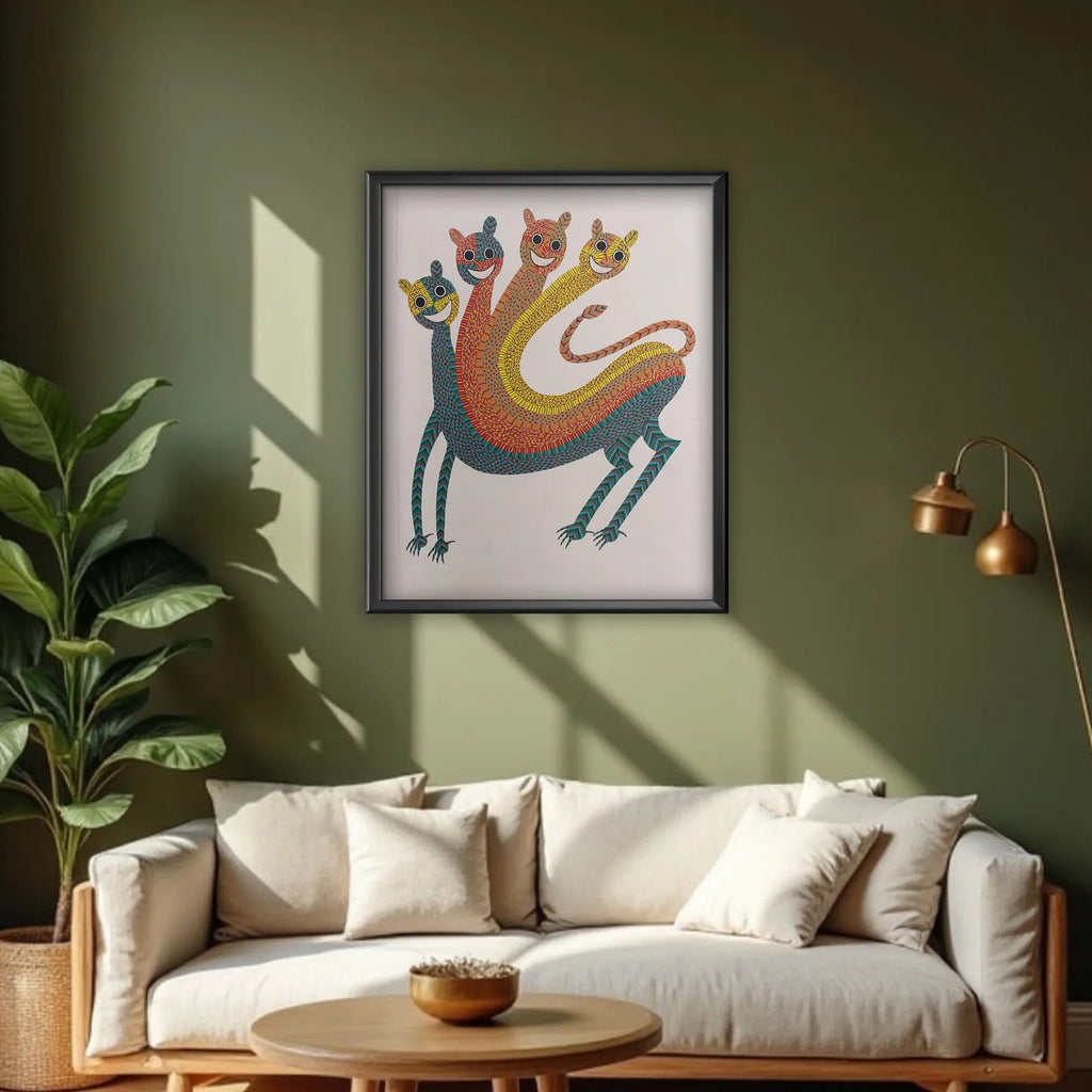 Gond - Four headed cat