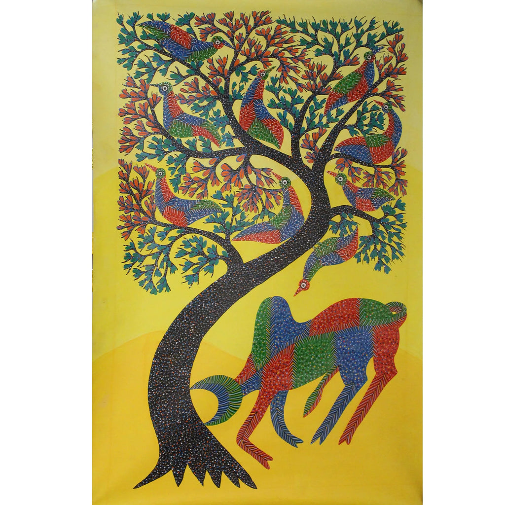 Gond - Tree of life and animal of folklore