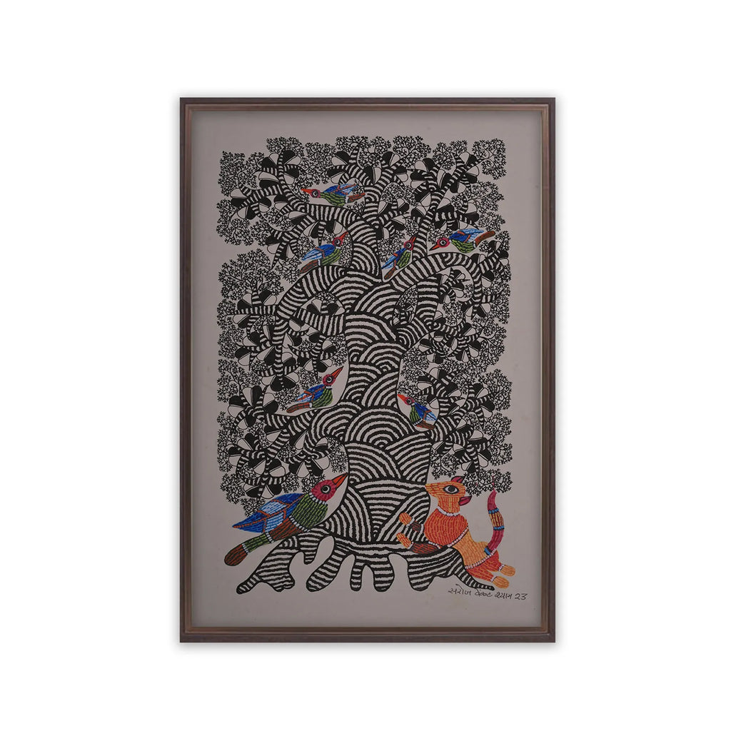 Gond - Animals under Tree of life