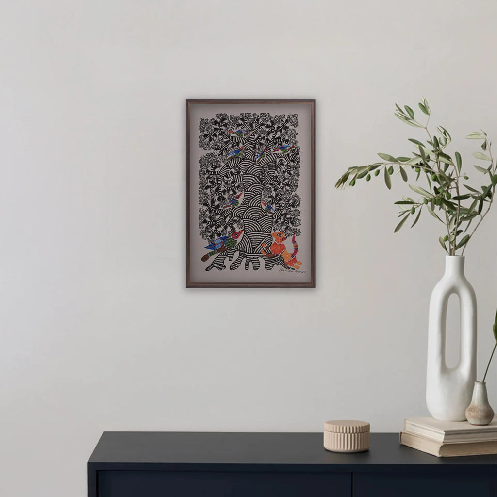 Gond - Animals under Tree of life