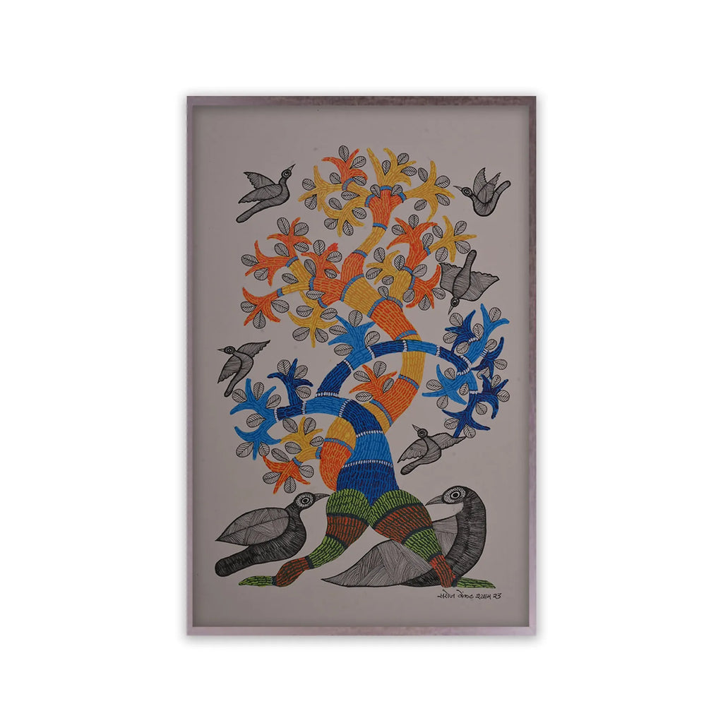 Gond - Animals under Tree of life
