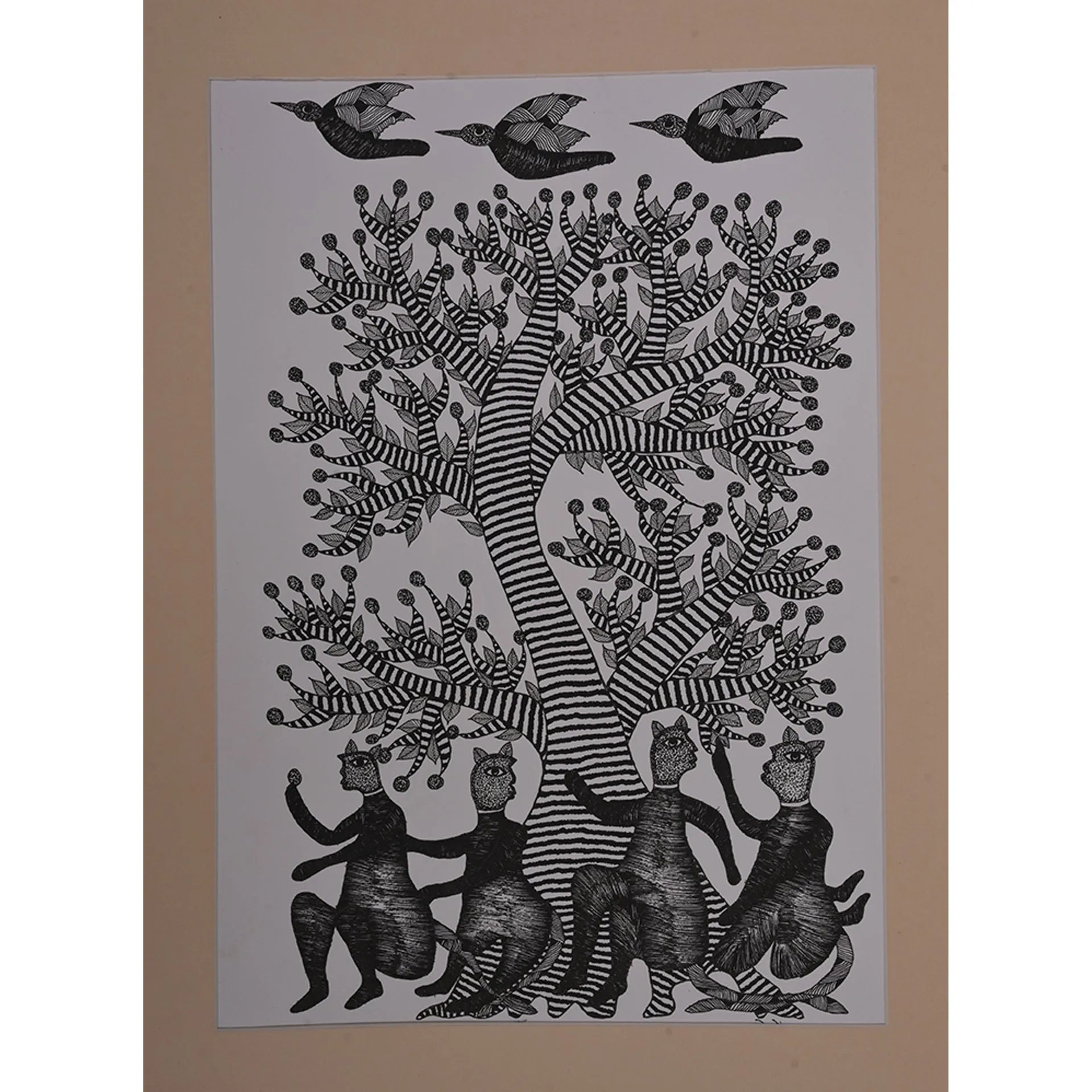 Gond - Monkey Distributing Laddoo