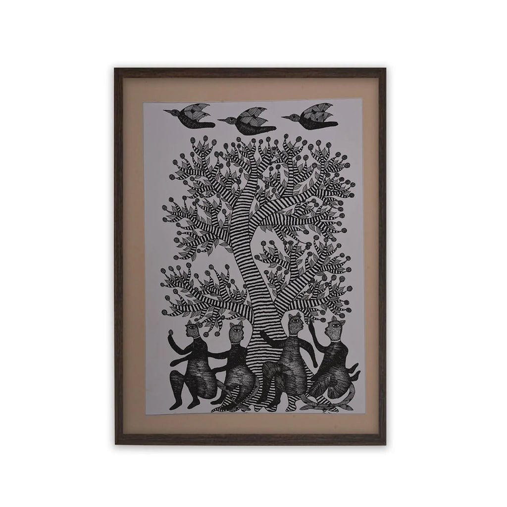 Gond - Monkey Distributing Laddoo