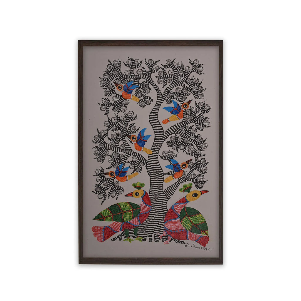Gond - Birds under Tree of life