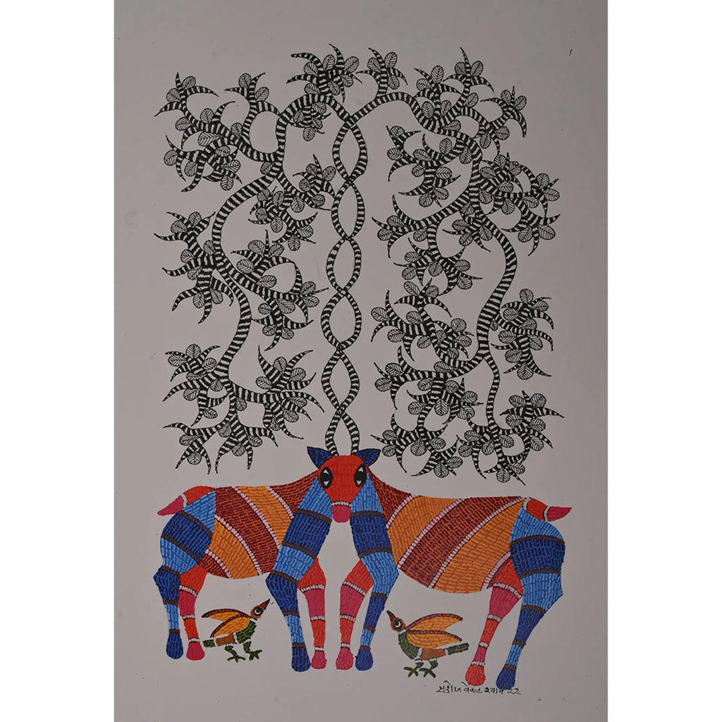 Gond - Cow Under Tree