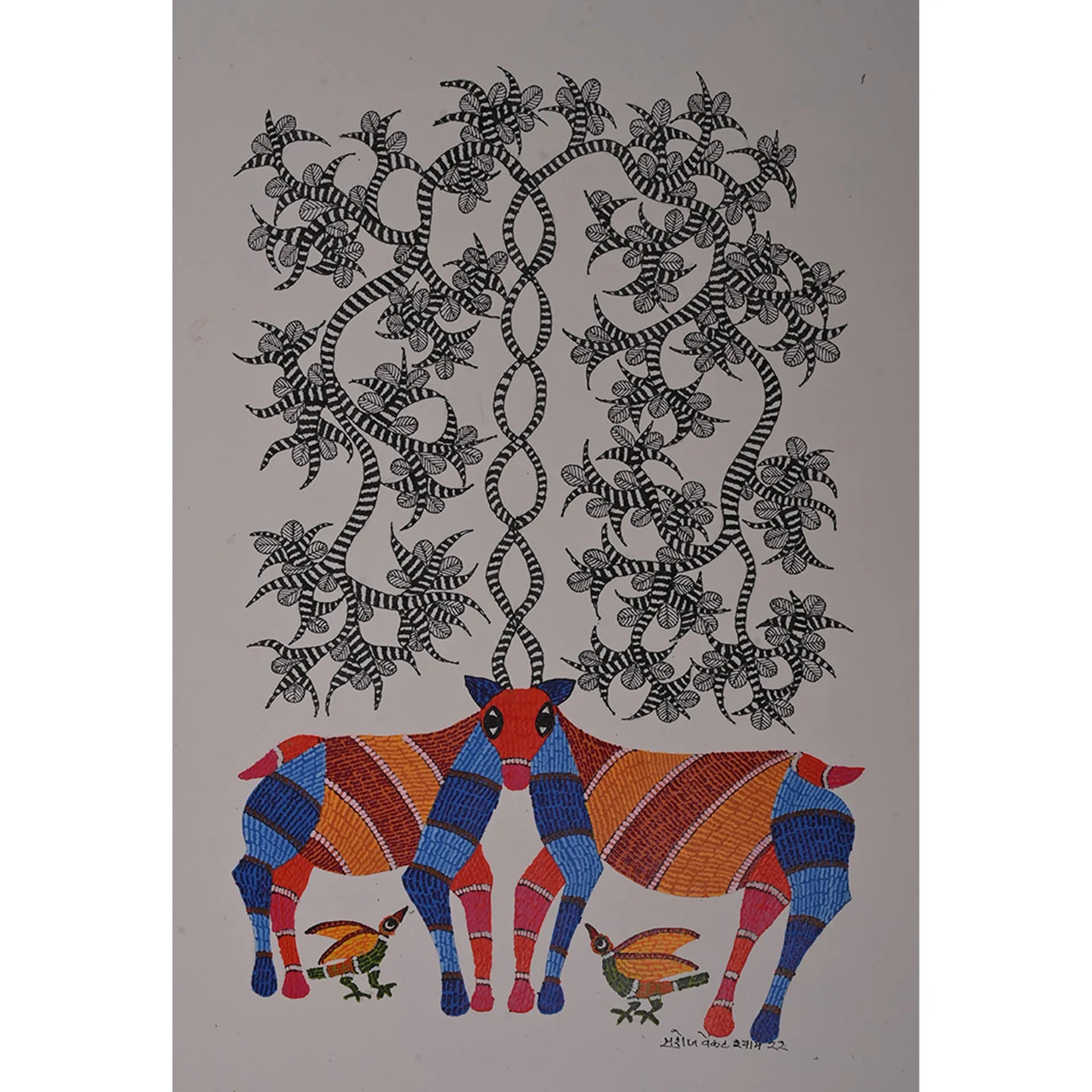 Gond - Cow Under Tree