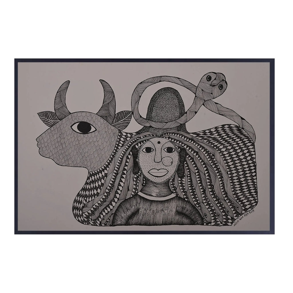 Gond - Shiv, Shakti and Nandi