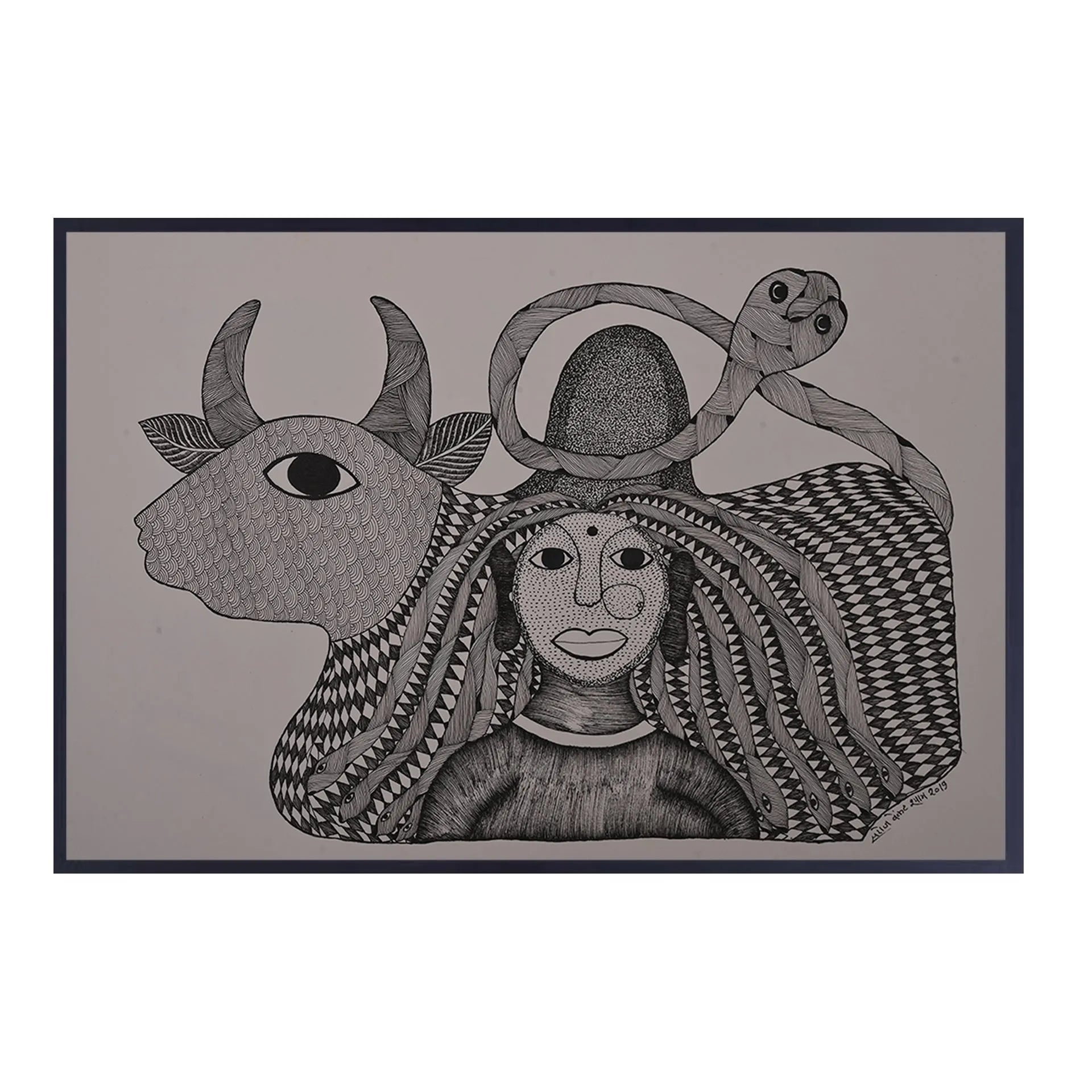 Gond - Shiv, Shakti and Nandi