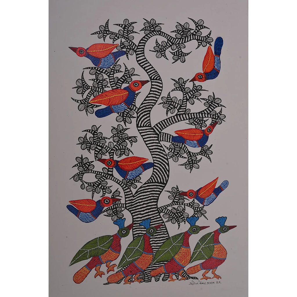 Gond - Birds Under the Forest Tree