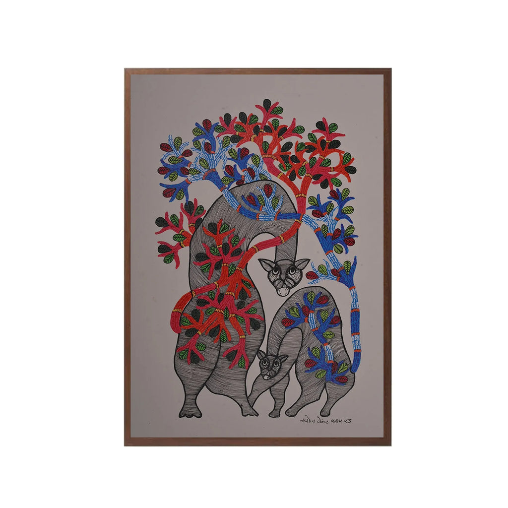 Gond - Cats Under the Tree of Life