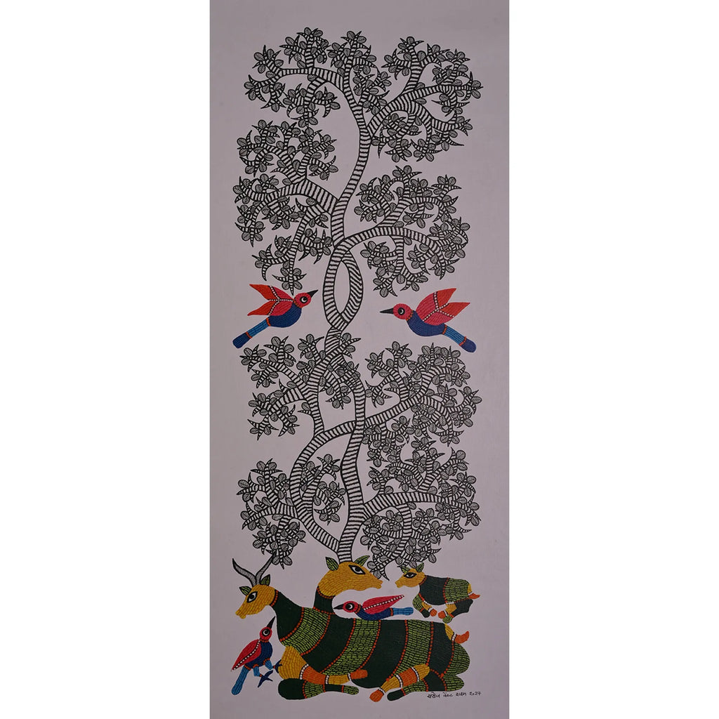 Gond - Deer with Birds