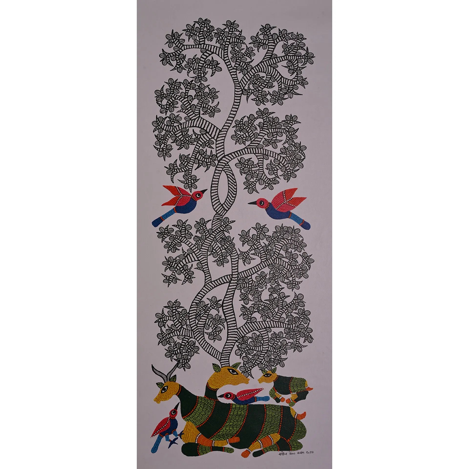 Gond - Deer with Birds