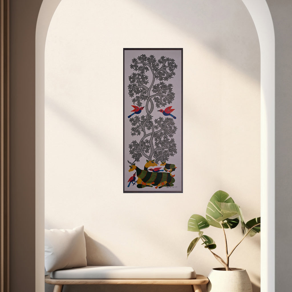 Gond - Deer with Birds