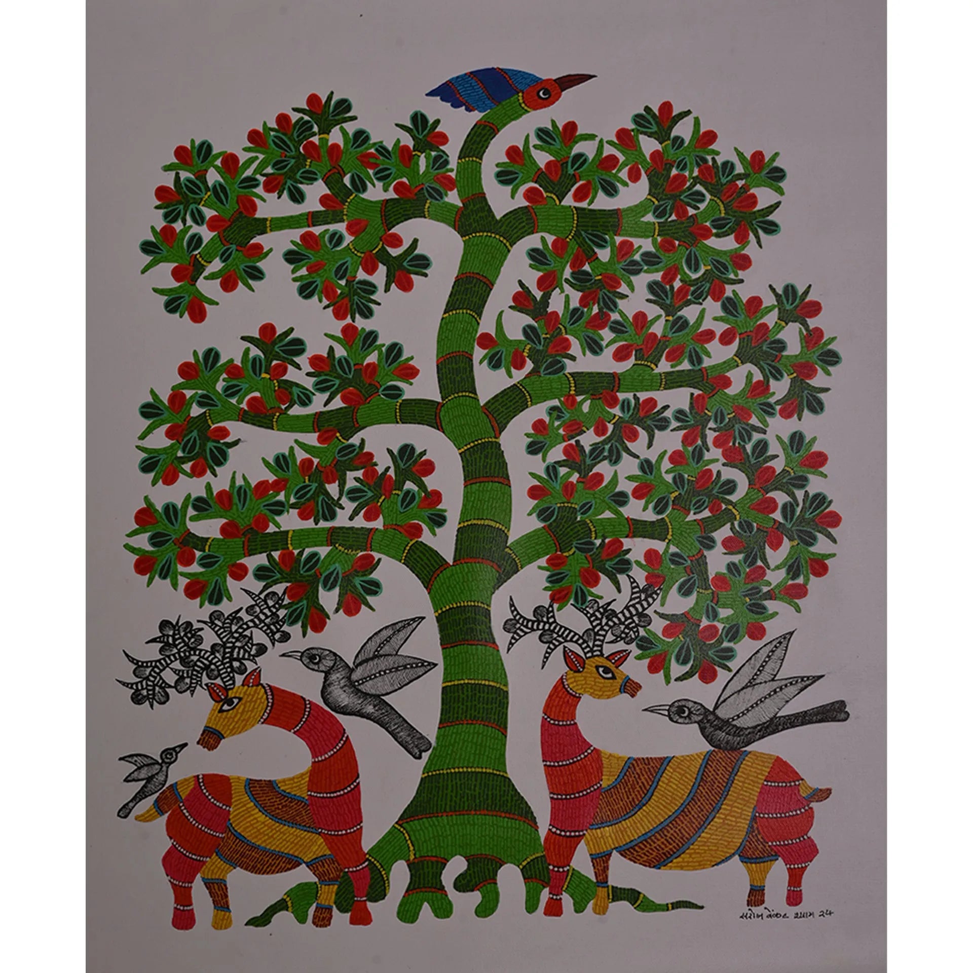 Gond - Deer with Birds