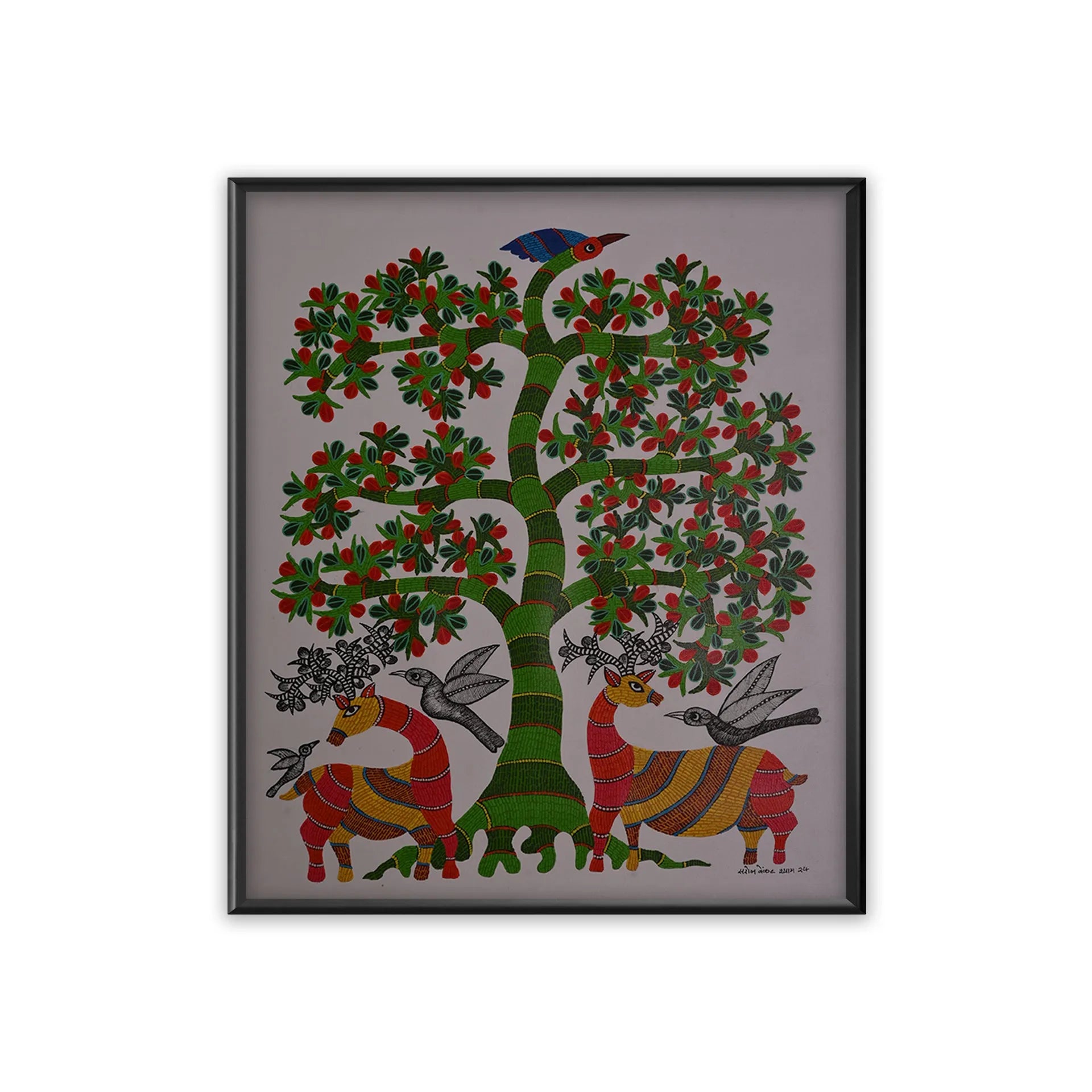 Gond - Deer with Birds
