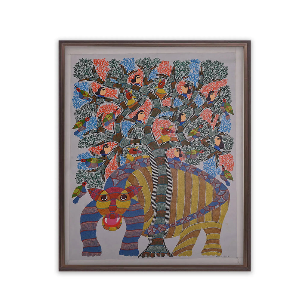 Gond - 9 Godess with a Lion