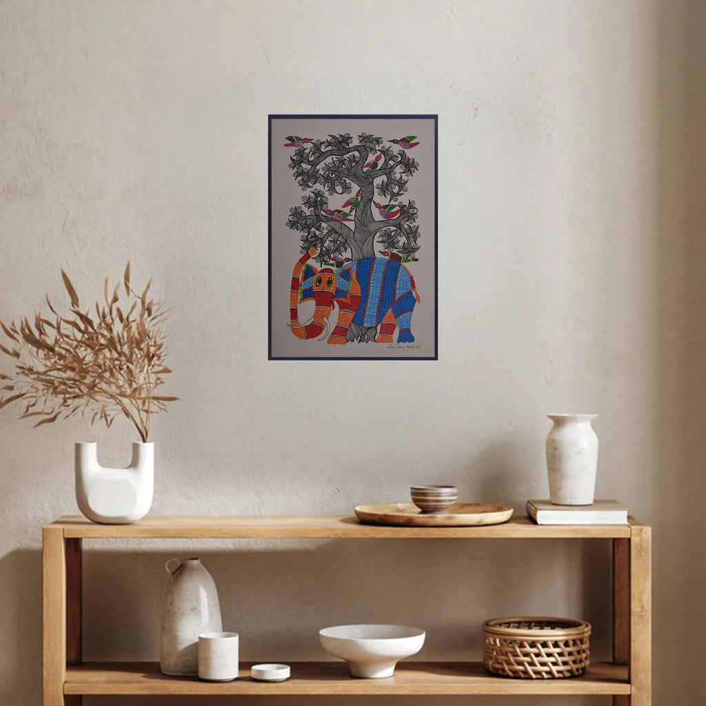 Gond - Elephant Under the Tree