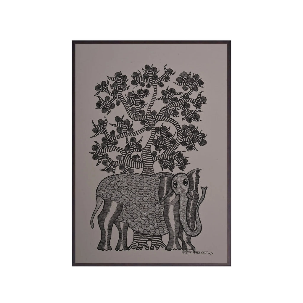 Gond - Elephant Beneath the Sacred Tree