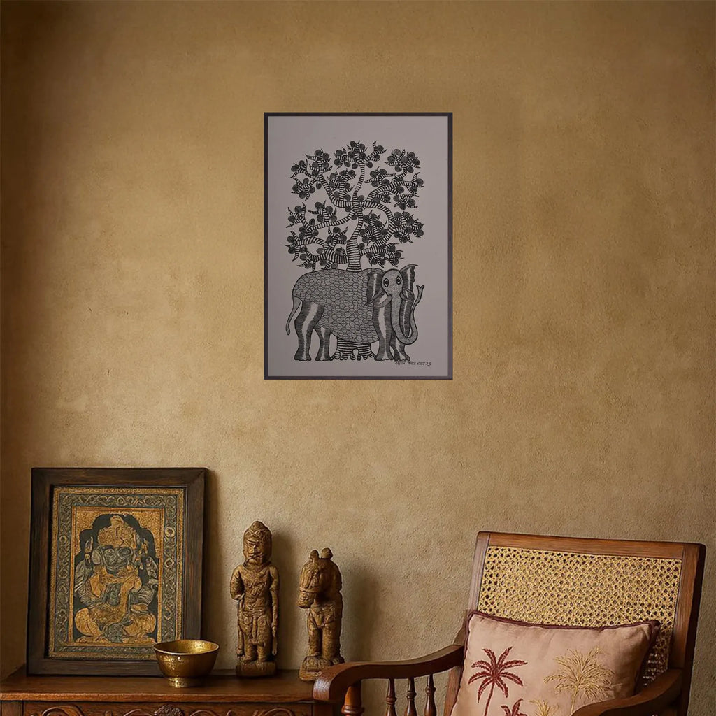 Gond - Elephant Beneath the Sacred Tree