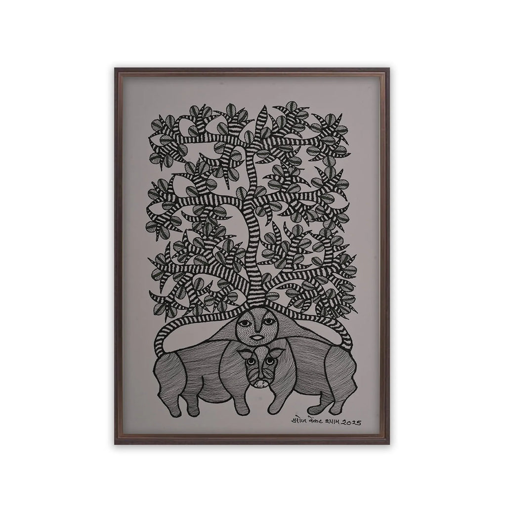 Gond - Tiger and Godess Shakti