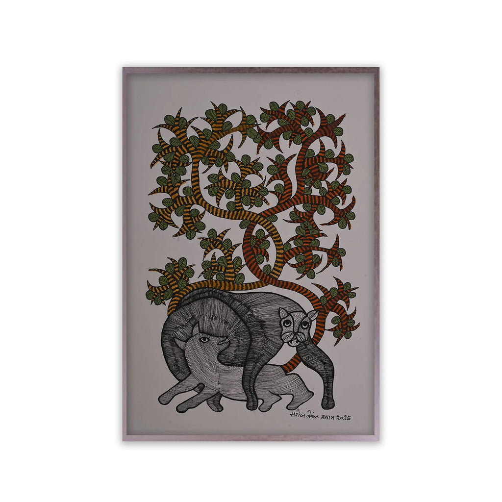 Gond - Lion and the Fox