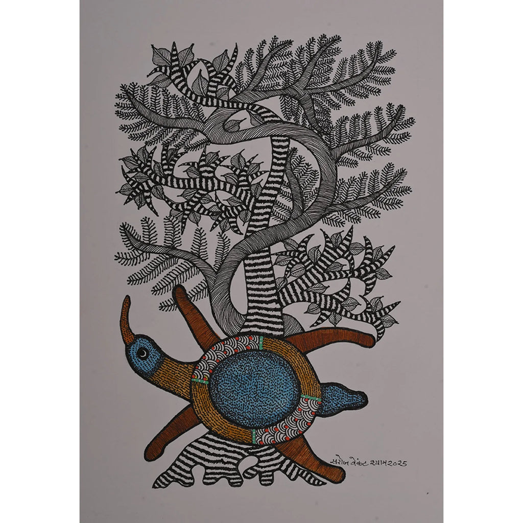 Gond - Turtle Under the Tree