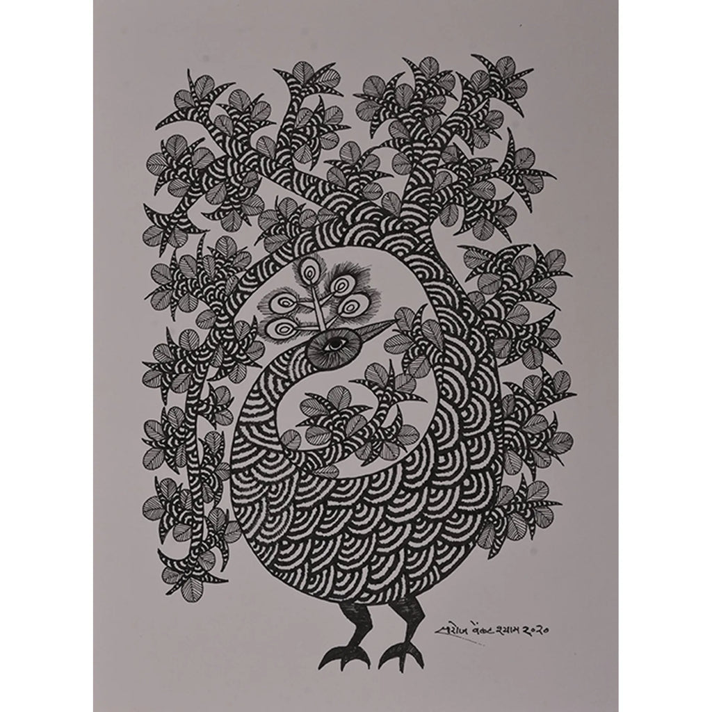 Gond - Peacock of the Forest Blossoms
