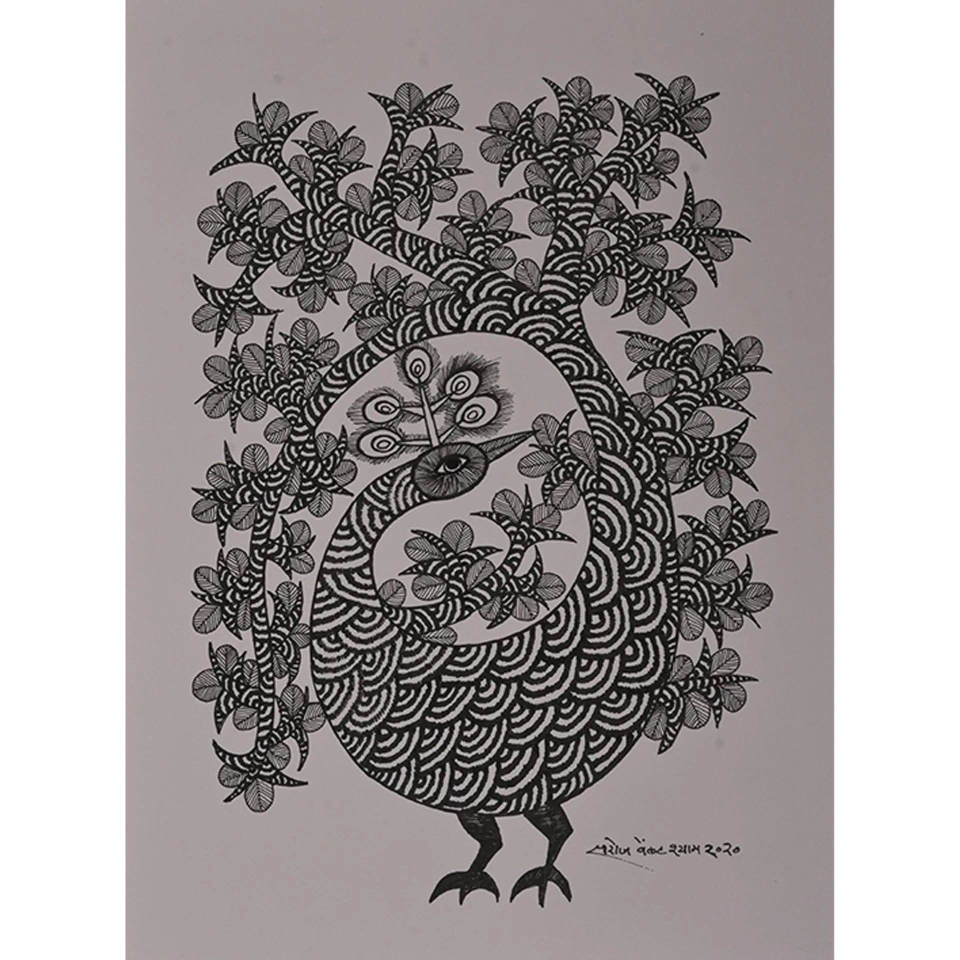 Gond - Peacock of the Forest Blossoms