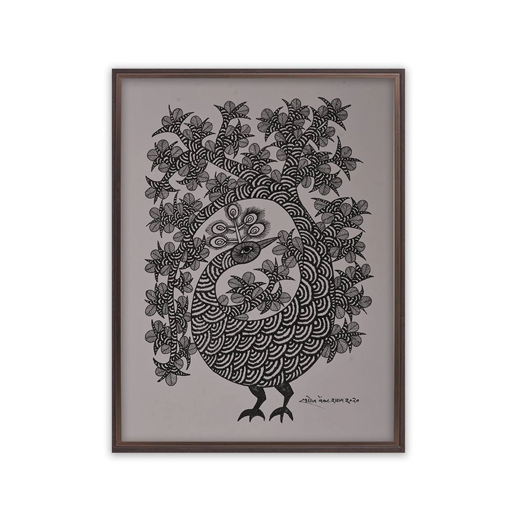 Gond - Peacock of the Forest Blossoms