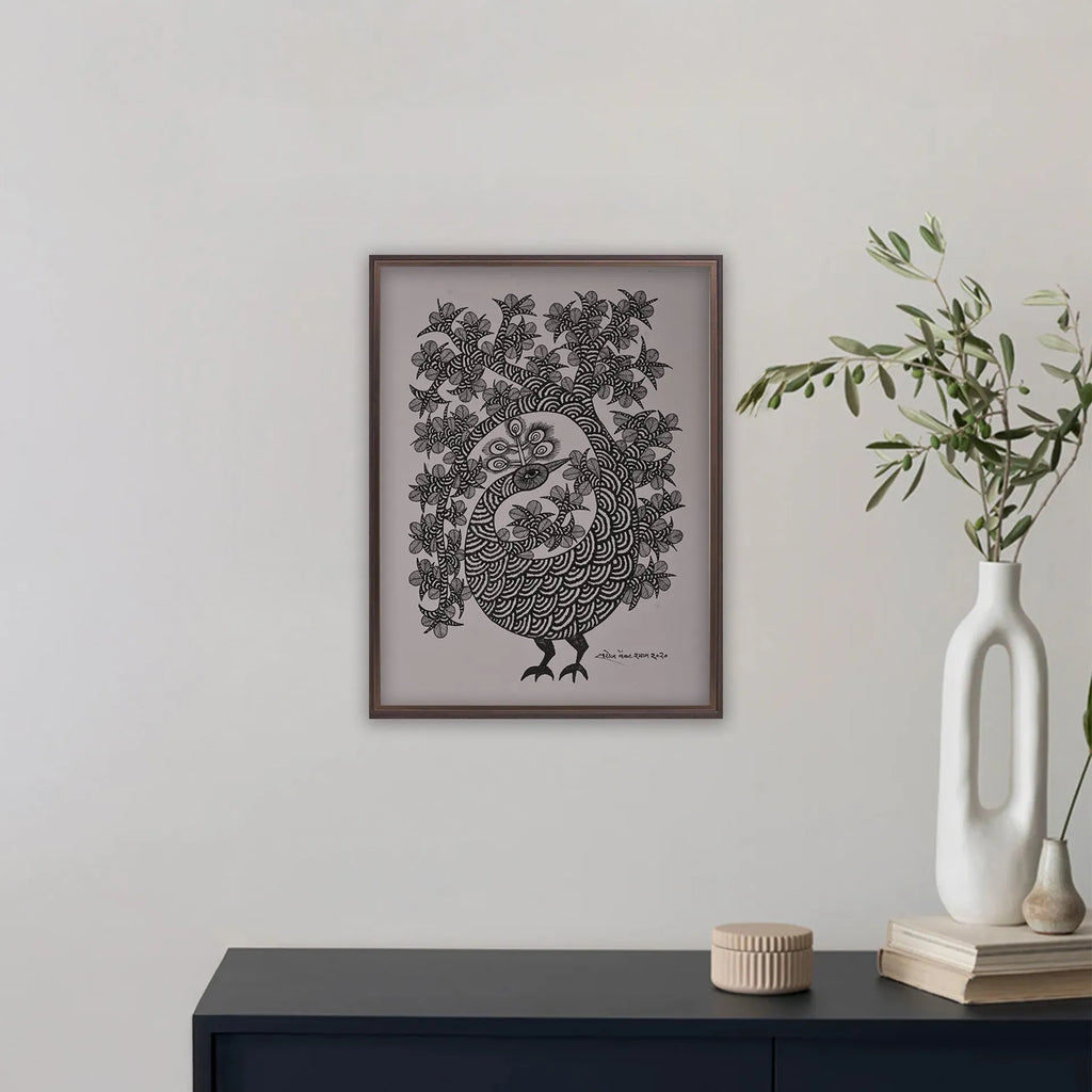 Gond - Peacock of the Forest Blossoms