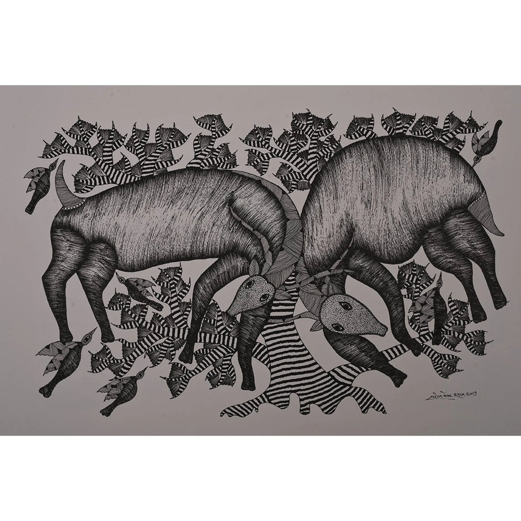 Gond - Deer - fighting