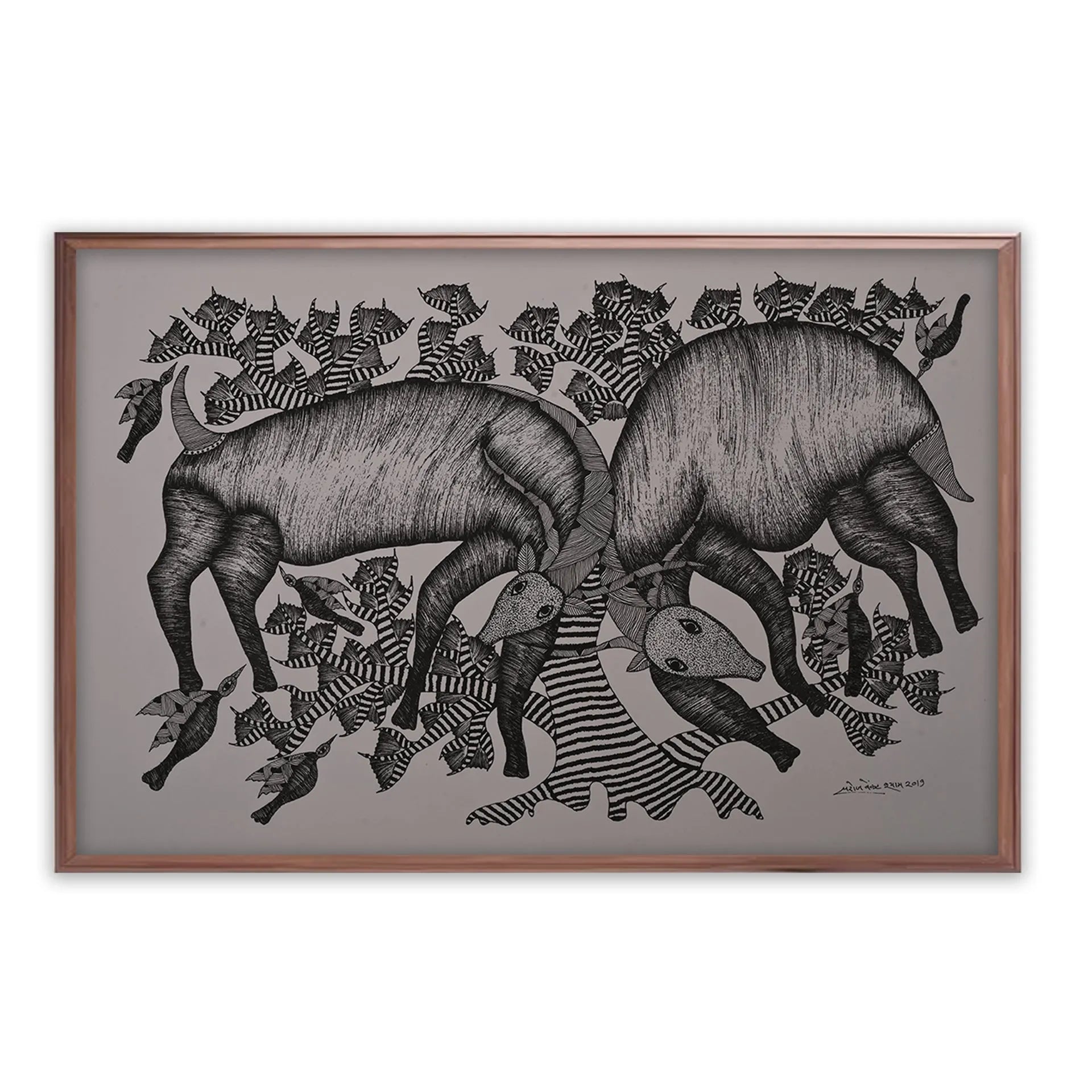 Gond - Deer - fighting