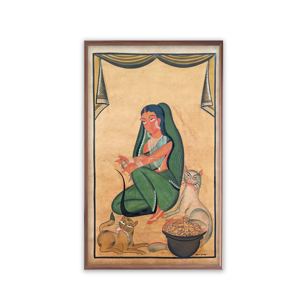 Kalighat - Biwi chopping the fish